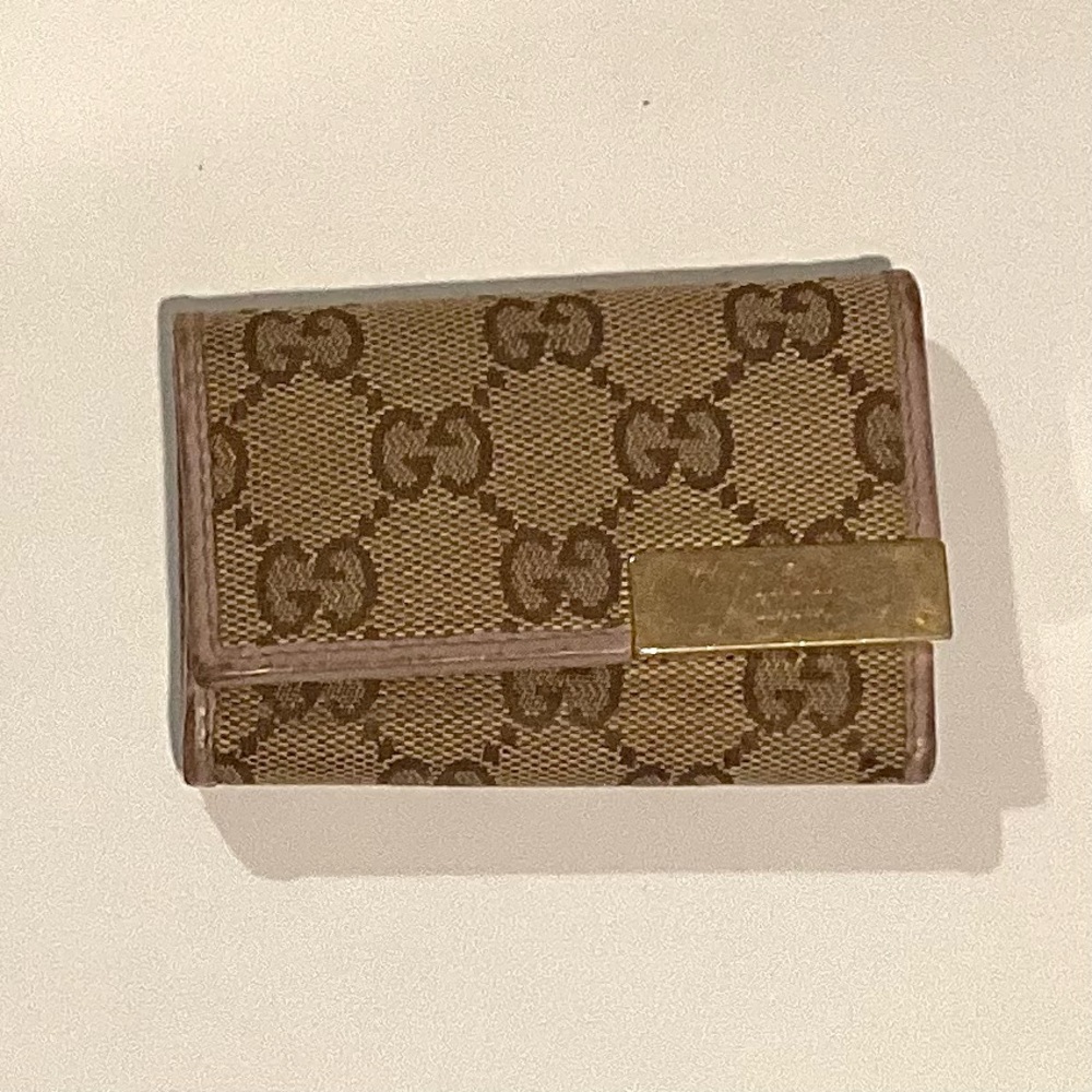 Gucci Key Holder Brown Wallet with Gold Accent